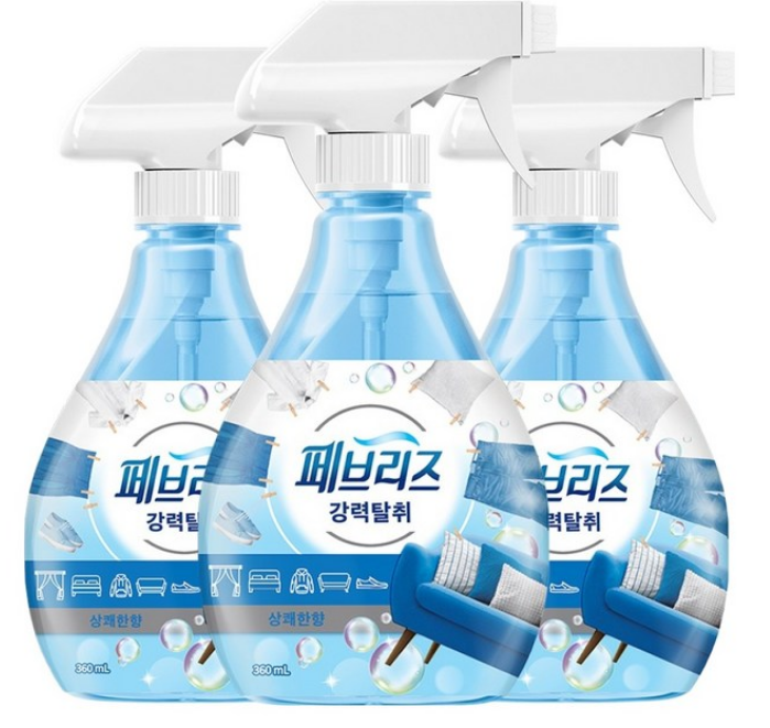 페브리즈 섬유탈취제 상쾌한향 본품, 360ml, 3개 (10,330원/무료)