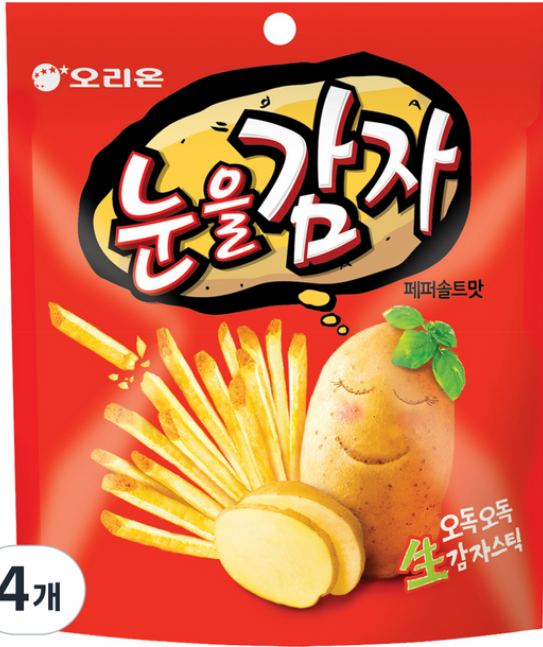 오리온 눈을감자 스낵, 96g, 4개 (6,930원/무료)